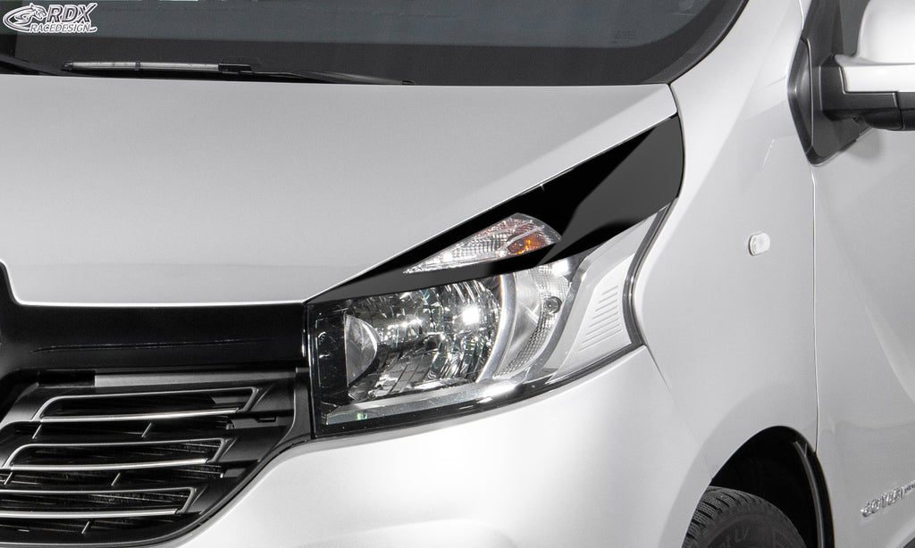 RDX Scheinwerferblenden für RENAULT Trafic & NISSAN NV300 & FIAT Talento & MITSUBISHI Express (-2021) schwarz glänzend Böser Blick