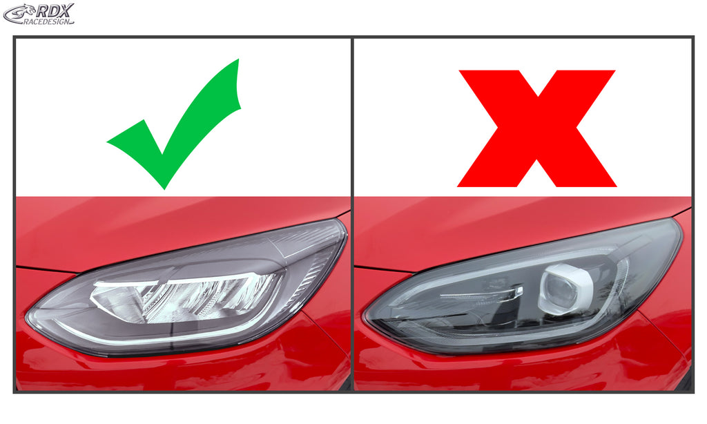 RDX Scheinwerferblenden für FORD Fiesta (MK8 / 2022-2024) Böser Blick