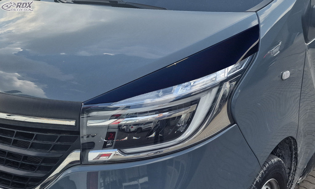 RDX Scheinwerferblenden für RENAULT Trafic (2019-2021) LED-Scheinwerfer schwarz glänzend Böser Blick