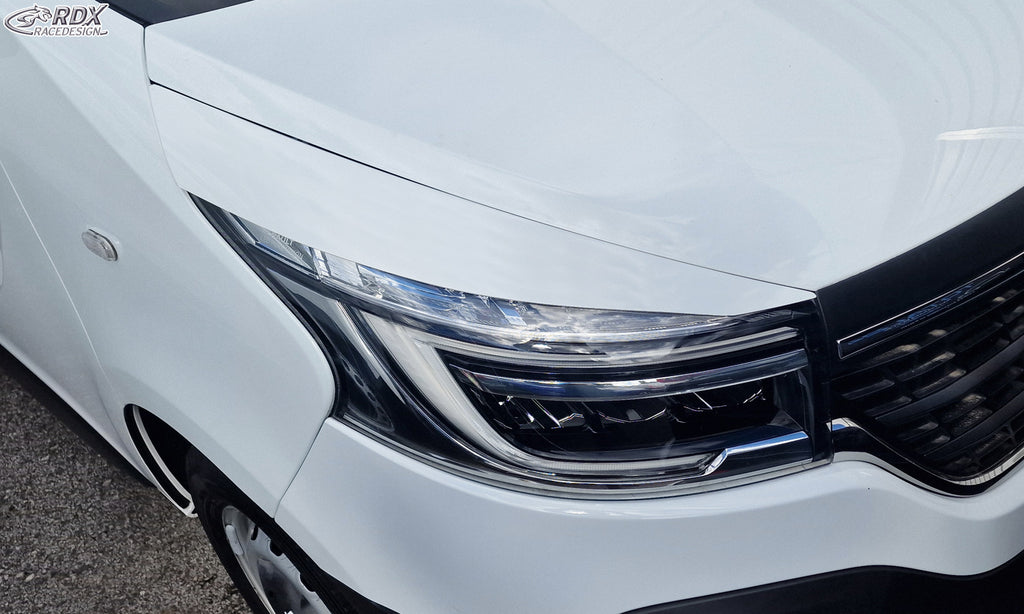 RDX Scheinwerferblenden für RENAULT Trafic (2019-2021) LED-Scheinwerfer weiß glänzend Böser Blick