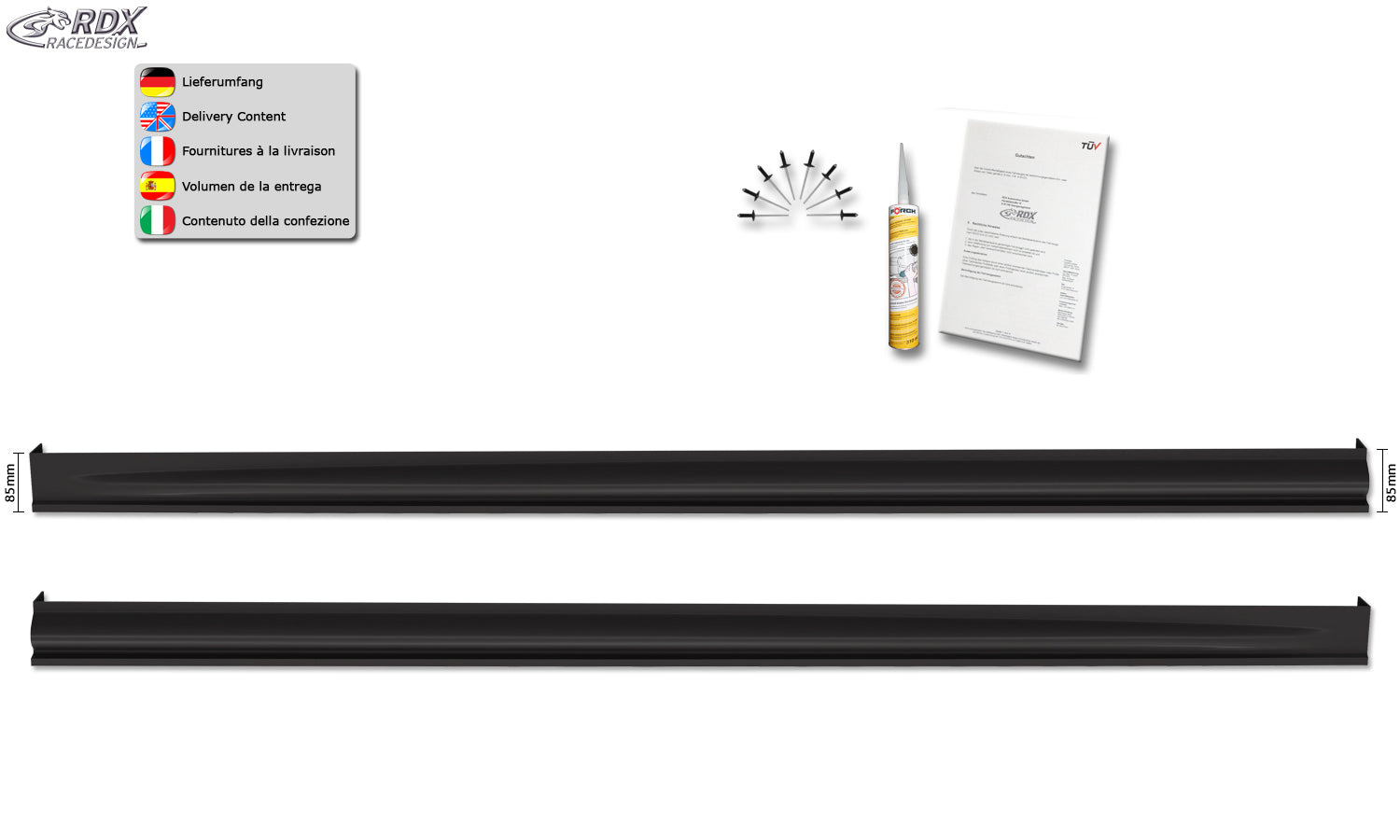 RDX Seitenschweller für FORD Grand Transit Connect Active & Grand Tourneo Connect Active (SK, SKN / 2022-heute) "Edition"