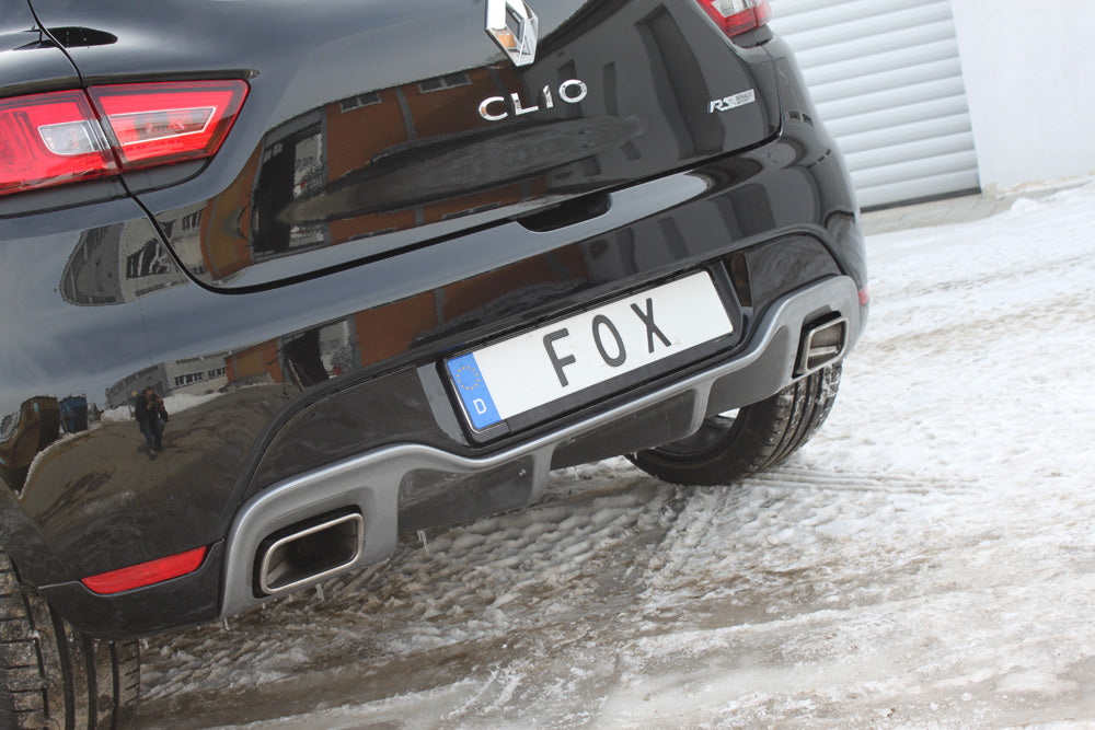Fox passend fürRenault Clio IV RS Endschalldämpfer quer Ausgang rechts/links - 1x50 rechts/links für Serienschürze (Endrohre nicht sichtbar)