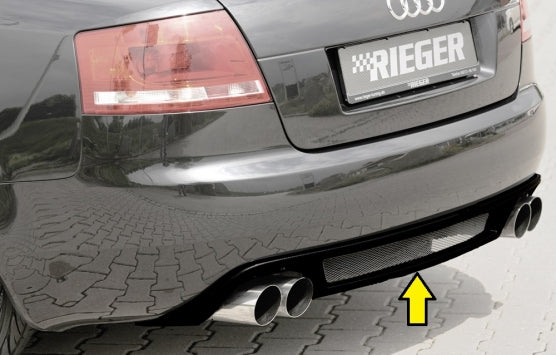 Fox passend fürRieger Heckansatz Audi A4 8H A4 (8H): 04.02-12.05 (bis Facelift), 01.06- (ab Facelift) | Cabrio - ABS schwarz glänzend inkl. Alugitter, Montagezubehör, Gutachten