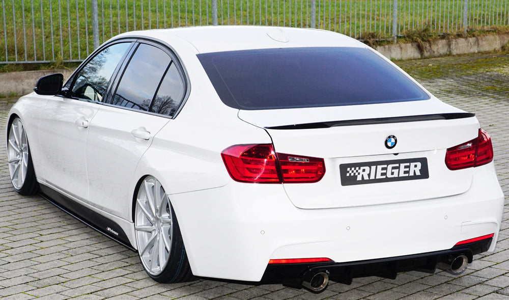 Fox passend für Rieger Heckeinsatz - BMW F30/ F31 mit M-Paket-Heckschürze ABS schwarz glänzend - nicht für Modelle mit Anhängerkupplung