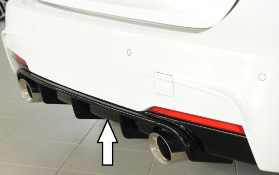 Fox passend fürRieger Heckeinsatz - BMW F30/ F31 mit M-Paket-Heckschürze ABS schwarz glänzend - nicht für Modelle mit Anhängerkupplung