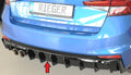 Fox passend für Skoda Fabia PJ - Rieger Heckeinsatz ABS glänzend für Sportendrohre li., (2x90mm ø), ABS, für Fzg. ohne Anhängekupplung, inkl. Montagezubehör, Gutachten