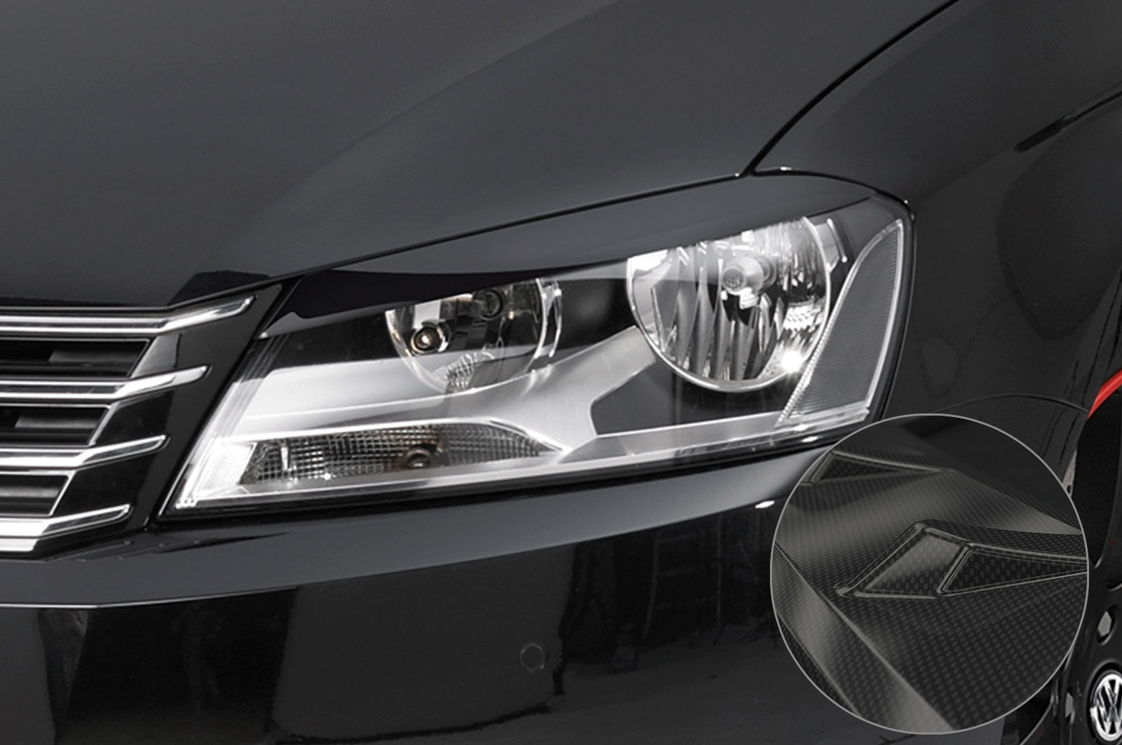 CSR Scheinwerferblenden Carbon Look für VW Passat B7 SB142-C Carbon Look Hochglanz (keine Lackierung erforderlich)
