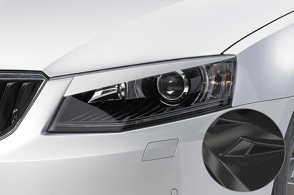 CSR Scheinwerferblenden Carbon Look für Skoda Octavia 3 Typ 5E SB197-C Carbon Look Hochglanz (keine Lackierung erforderlich)