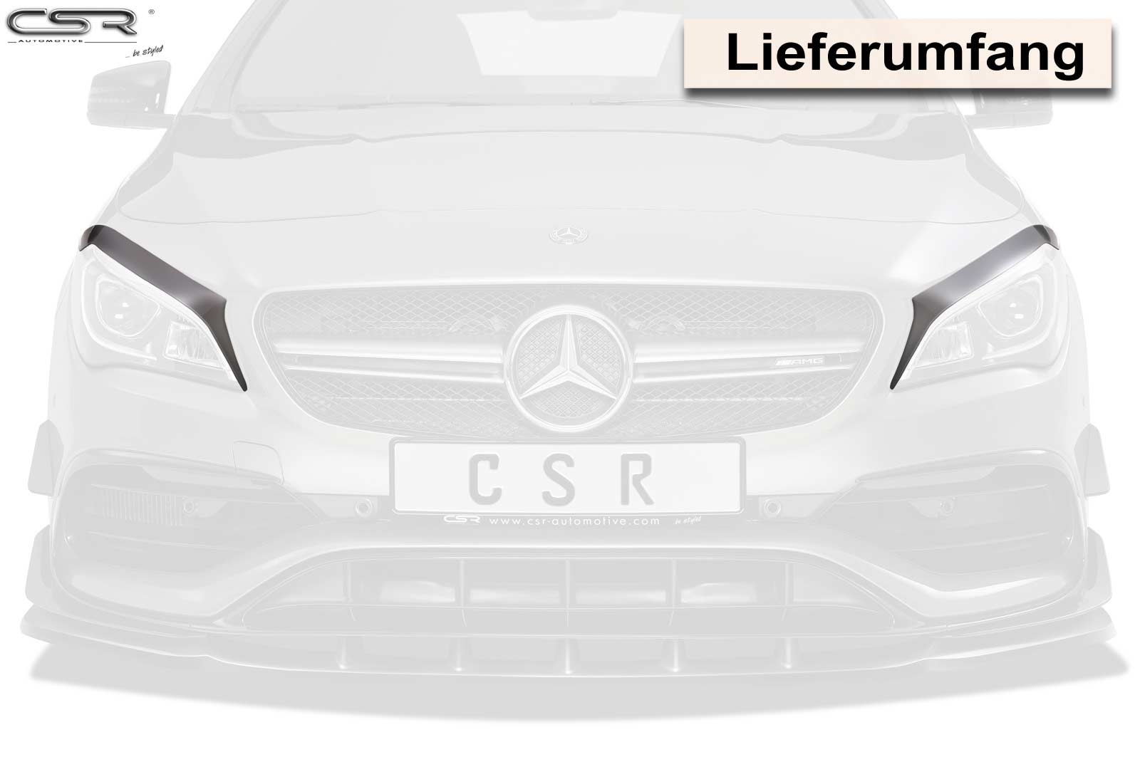 CSR Scheinwerferblenden für Mercedes-Benz CLA X117 / C117 SB283-L Unlackiert roh (Lackierung erforderlich)