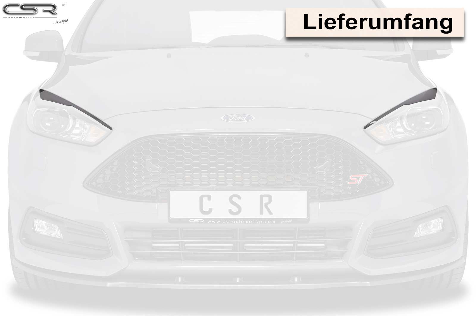 CSR Scheinwerferblenden für Ford Focus MK3 SB294-G Glossy schwarz Hochglanz (keine Lackierung erforderlich)