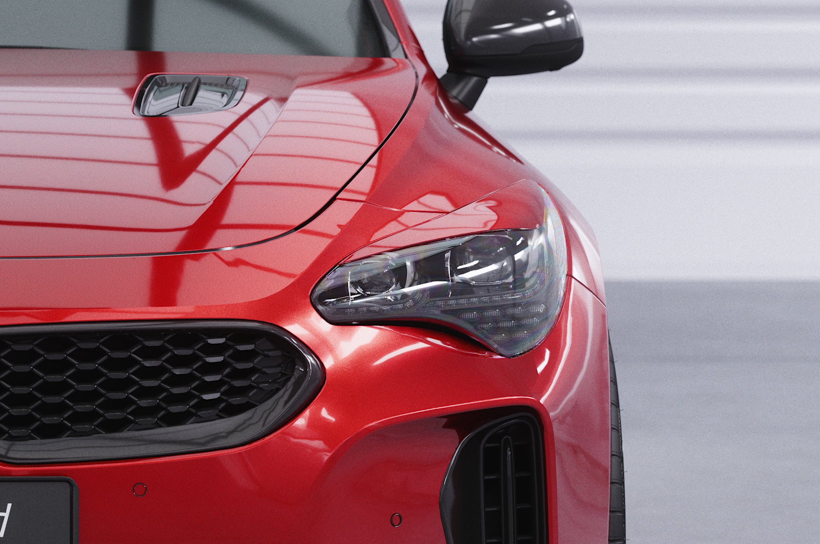 CSR Scheinwerferblenden für Kia Stinger SB296-L Unlackiert roh (Lackierung erforderlich)
