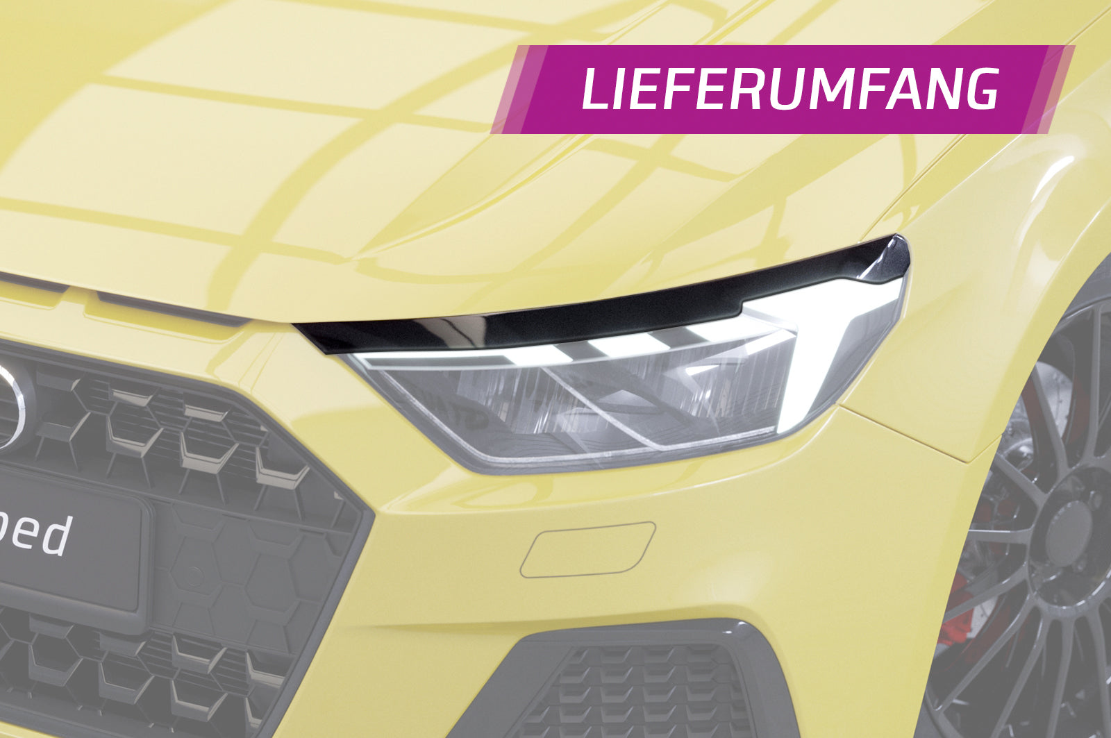 CSR Scheinwerferblenden für Audi A1 (Typ GB) SB300-G Glossy schwarz Hochglanz (keine Lackierung erforderlich)