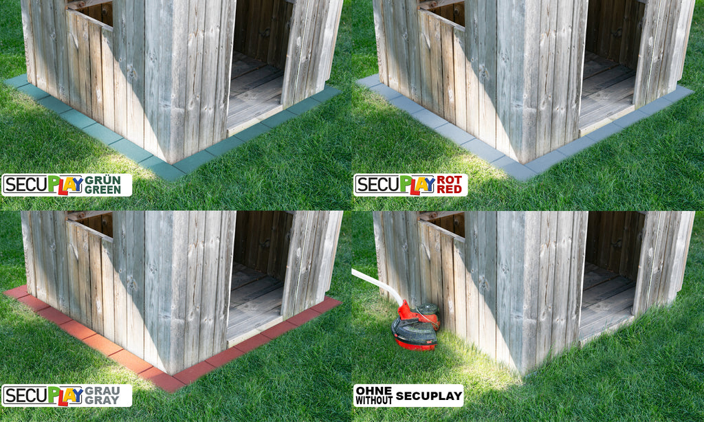 SECUPLAY Gummi Mähkante / Rasenkante 100x10x3,6cm grau
