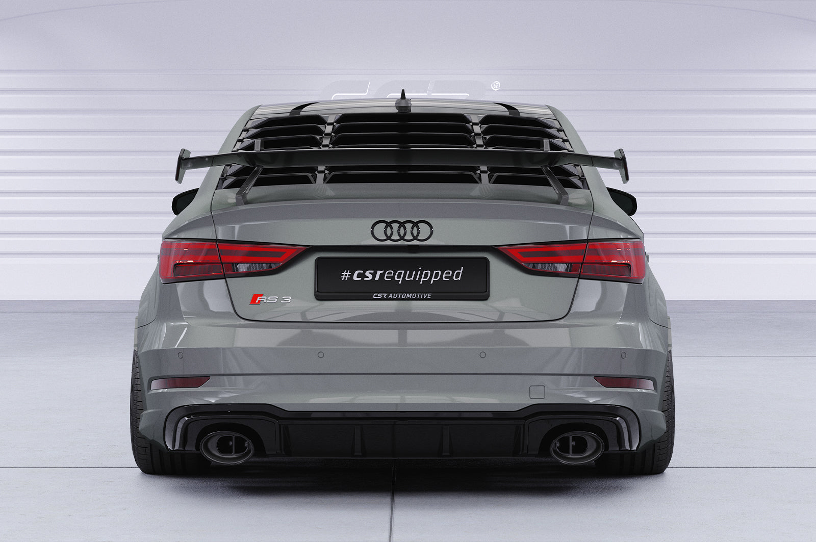 CSR Schwanenhals Heckflügel mit ABE für Audi A3 / S3 / RS3 (8V) Limousine SHF005-D01-F002-F-L Design 1