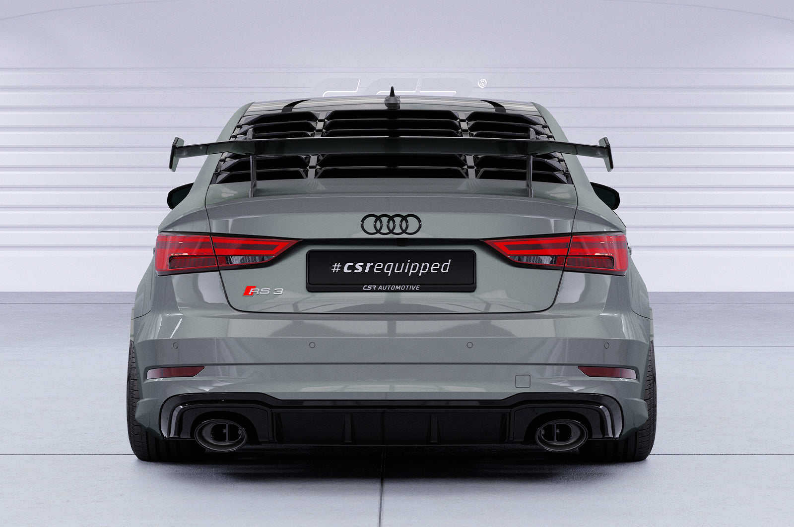 CSR Schwanenhals Heckflügel mit ABE für Audi A3 / S3 / RS3 (8V) Limousine SHF005-D02-F002-F-L Design 2