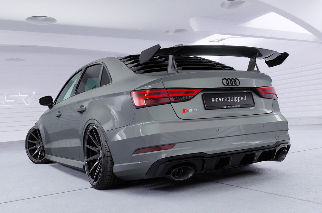 CSR Schwanenhals Heckflügel mit ABE für Audi A3 / S3 / RS3 (8V) Limousine SHF005-D02-F002-F-L Design 2