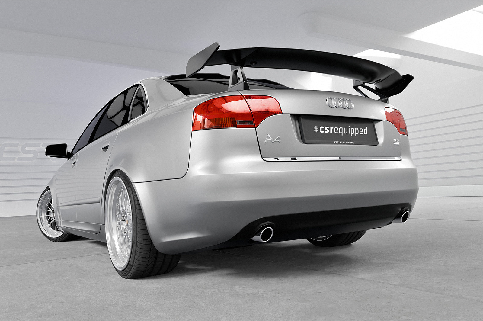 CSR Schwanenhals Heckflügel mit ABE für Audi A4 / S4 / RS4 B7 (Typ 8E) / Seat Exeo Limousine SHF010