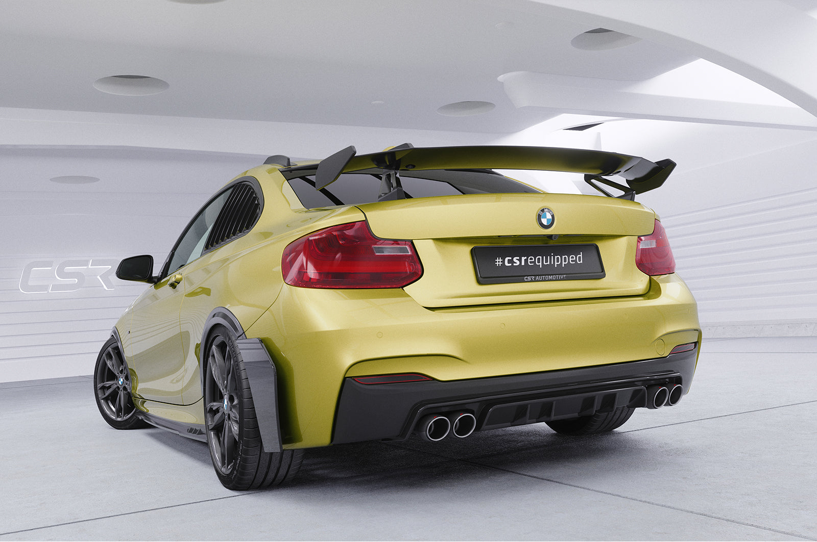 CSR Schwanenhals Heckflügel mit ABE für BMW 2er/M2 F22/F23/F87 Coupe SHF011-D01-F002-F-L Design 1