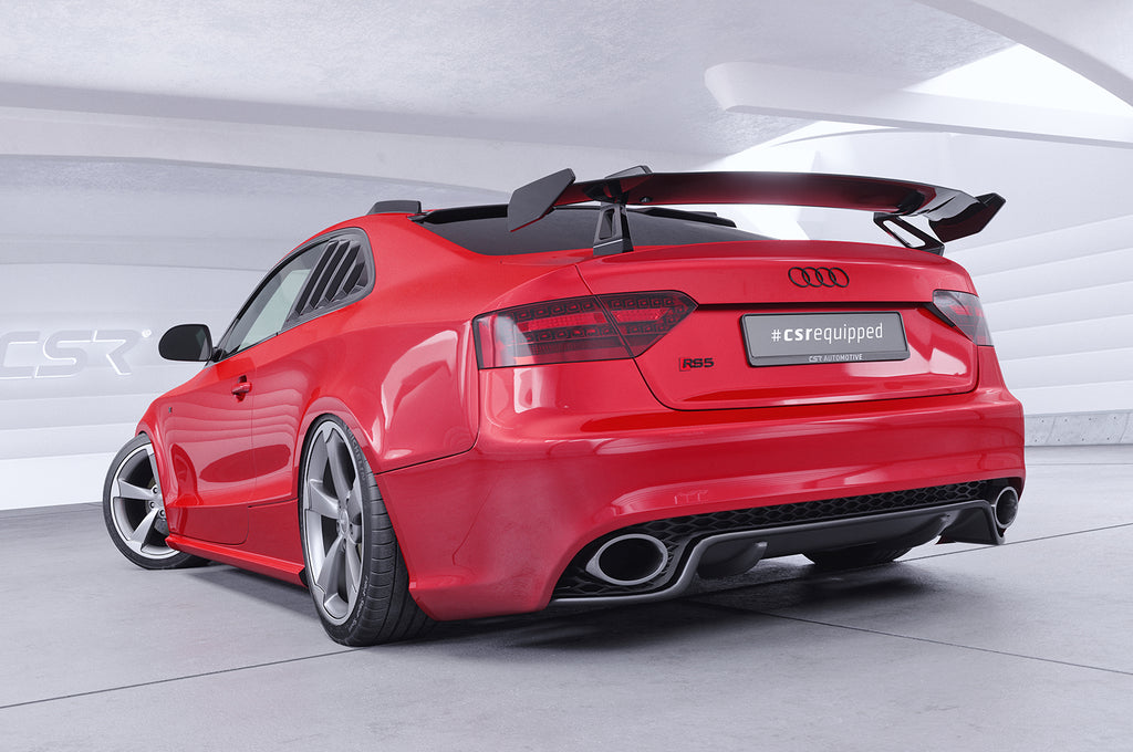 CSR Schwanenhals Heckflügel mit ABE für Audi A5 / S5 / RS5 (8T) Coupe SHF012-D01-F002-F-L Design 1