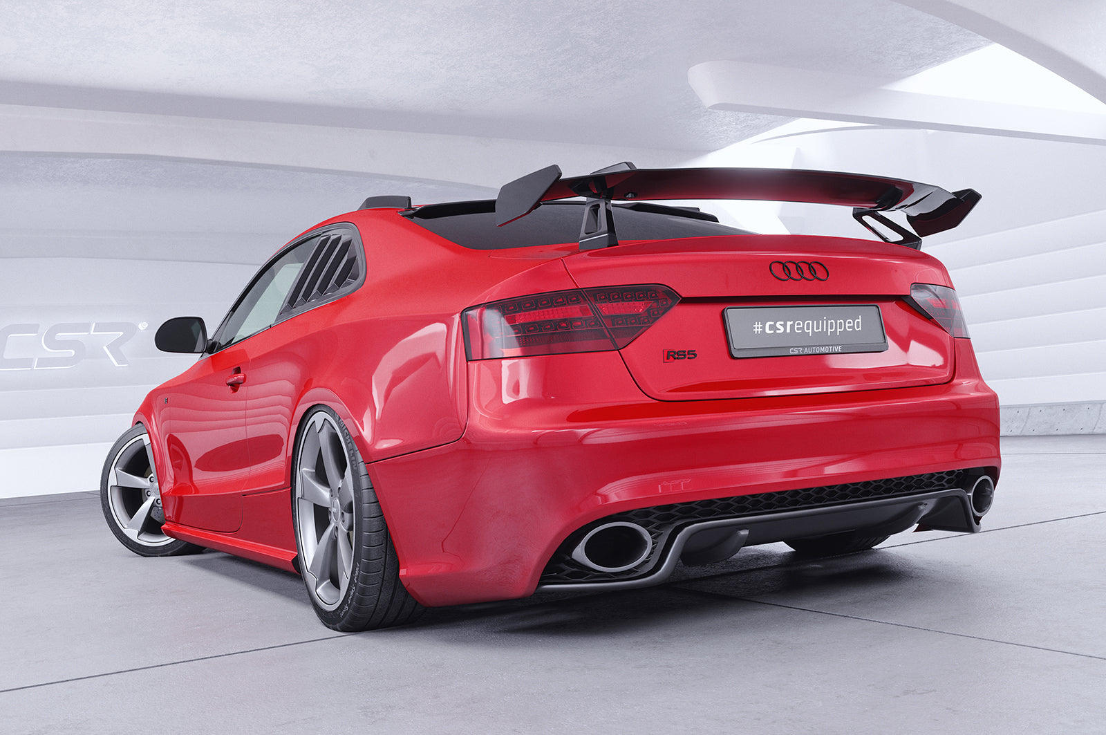CSR Schwanenhals Heckflügel mit ABE für Audi A5 / S5 / RS5 (8T) Coupe SHF012-D01-F002-F-L Design 1
