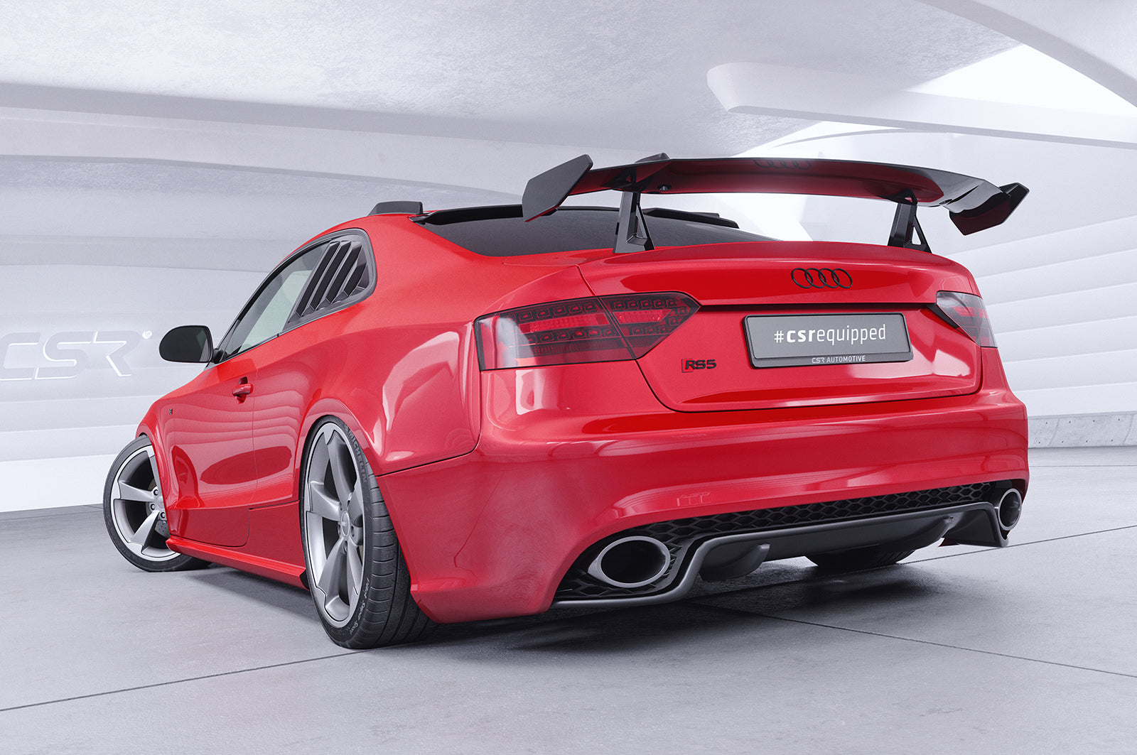 CSR Schwanenhals Heckflügel mit ABE für Audi A5 / S5 / RS5 (8T) Coupe SHF012-D02-F002-F-L Design 2