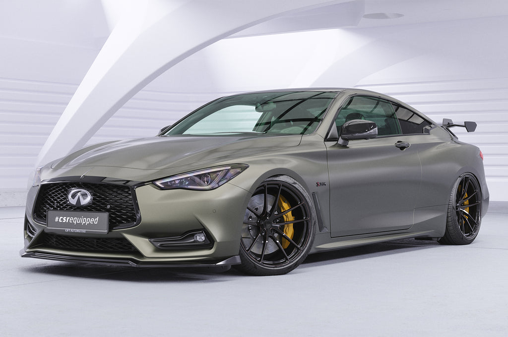 CSR Schwanenhals Heckflügel mit ABE für Infiniti Q60 / Q60S Coupe SHF014-D01-C Carbon Look Hochglanz (keine Lackierung erforderlich)