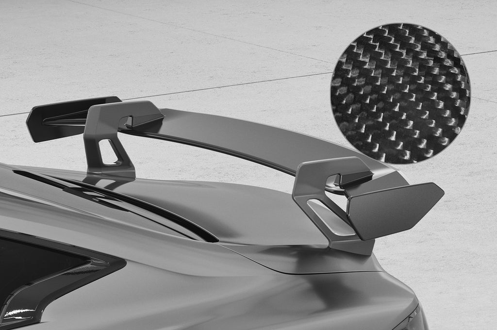 CSR Schwanenhals Heckflügel mit ABE für Infiniti Q60 / Q60S Coupe SHF014-D01-C Carbon Look Hochglanz (keine Lackierung erforderlich)