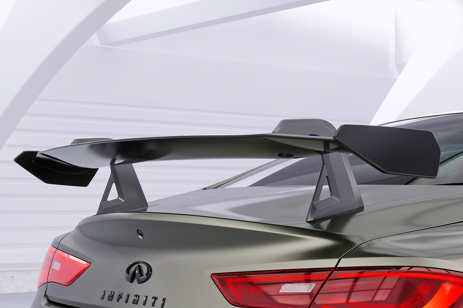 CSR Schwanenhals Heckflügel mit ABE für Infiniti Q60 / Q60S Coupe SHF014-D02-F002-F-L Design 2