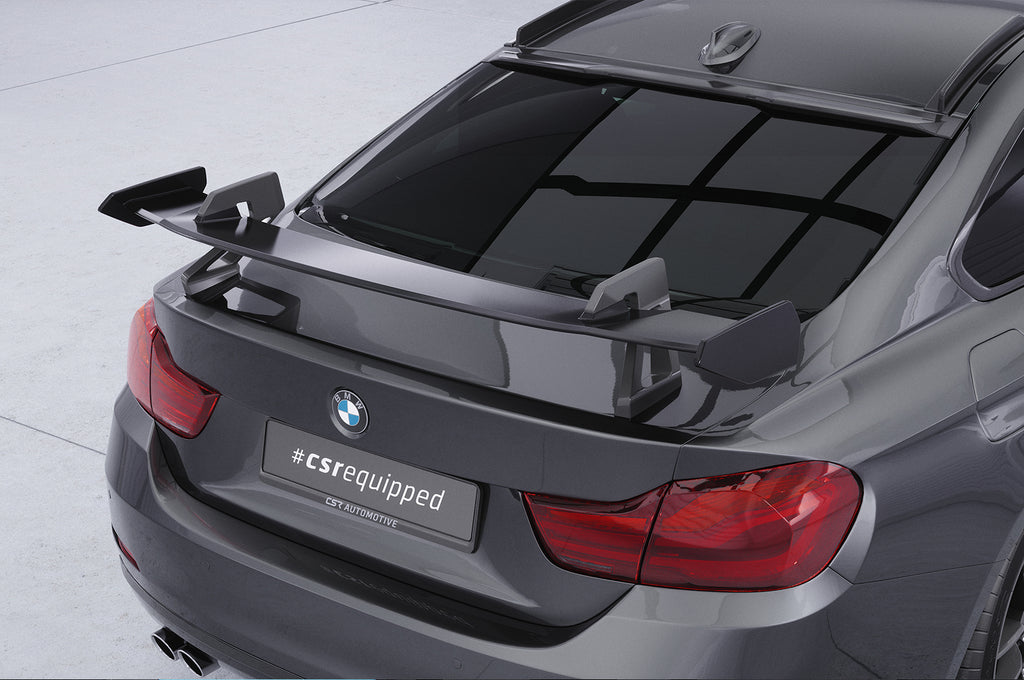 CSR Schwanenhals Heckflügel mit ABE für BMW 4er F32 Coupe SHF015-D01-C Carbon Look Hochglanz (keine Lackierung erforderlich)