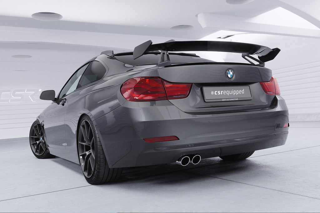 CSR Schwanenhals Heckflügel mit ABE für BMW 4er F32 Coupe SHF015-D01-C Carbon Look Hochglanz (keine Lackierung erforderlich)