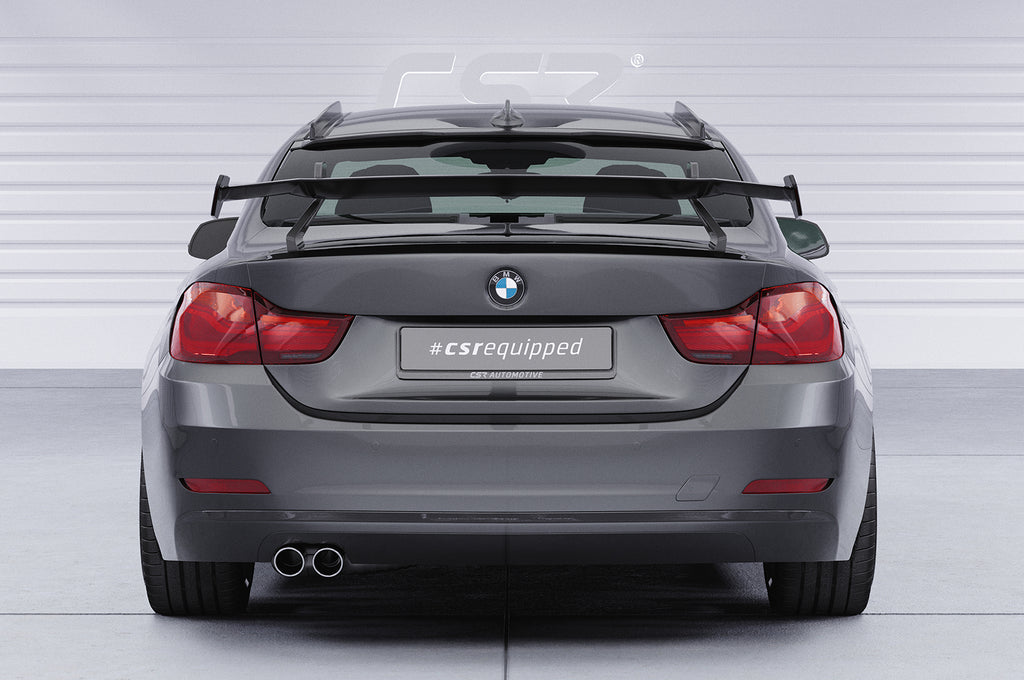 CSR Schwanenhals Heckflügel mit ABE für BMW 4er F32 Coupe SHF015-D01-C Carbon Look Hochglanz (keine Lackierung erforderlich)