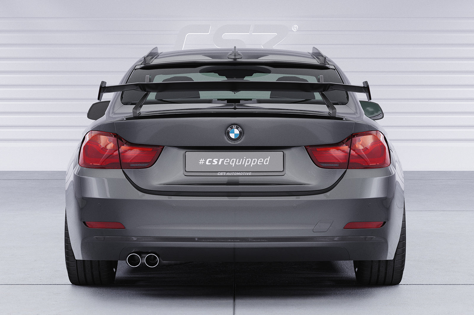 CSR Schwanenhals Heckflügel mit ABE für BMW 4er F32 Coupe SHF015-D01-C Carbon Look Hochglanz (keine Lackierung erforderlich)
