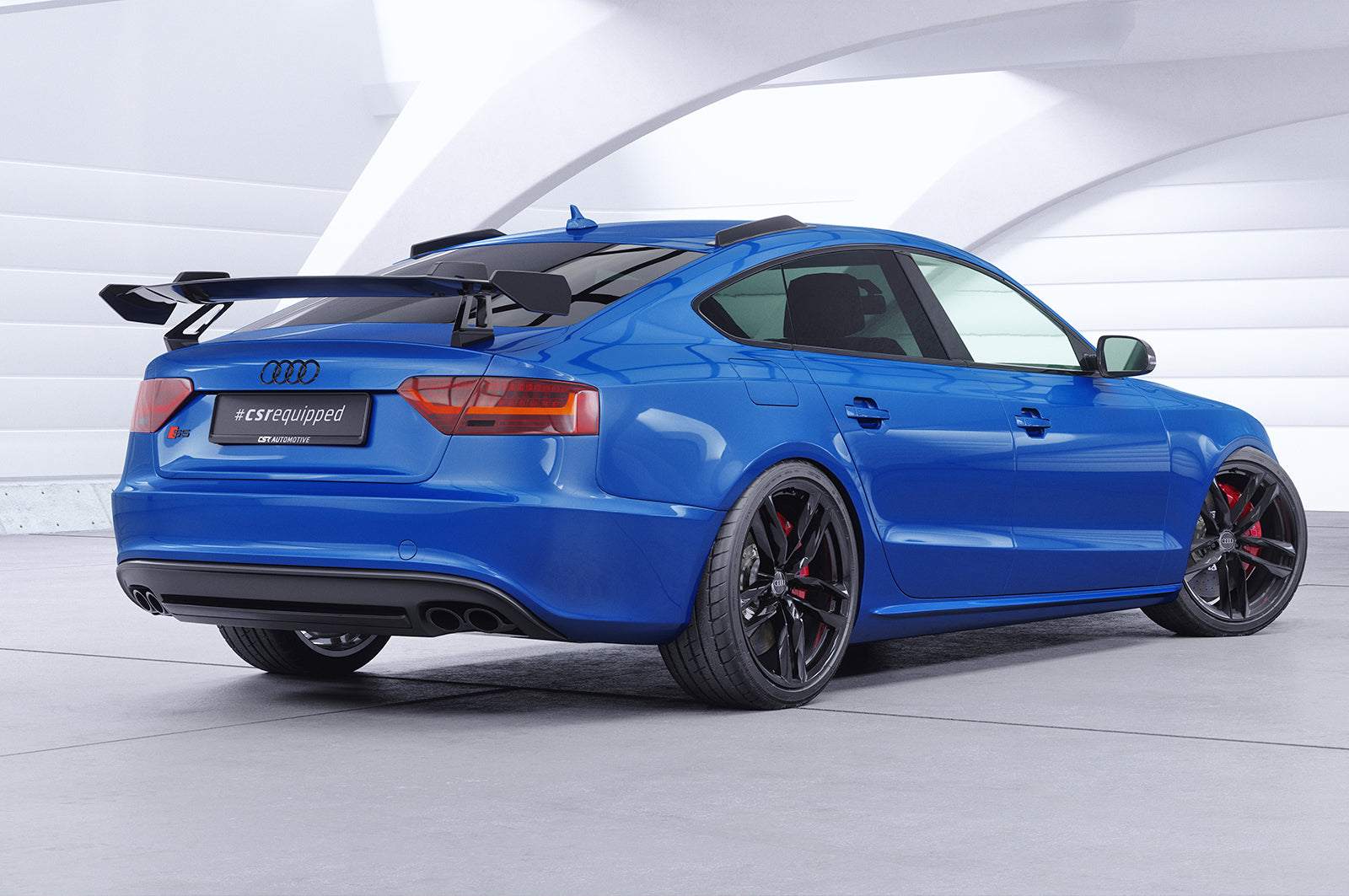 CSR Schwanenhals Heckflügel mit ABE für Audi A5 / S5 / RS5 (8T) Sportback SHF016-D01-C Carbon Look Hochglanz (keine Lackierung erforderlich)