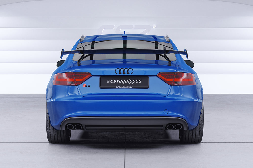 CSR Schwanenhals Heckflügel mit ABE für Audi A5 / S5 / RS5 (8T) Sportback SHF016-D01-C Carbon Look Hochglanz (keine Lackierung erforderlich)