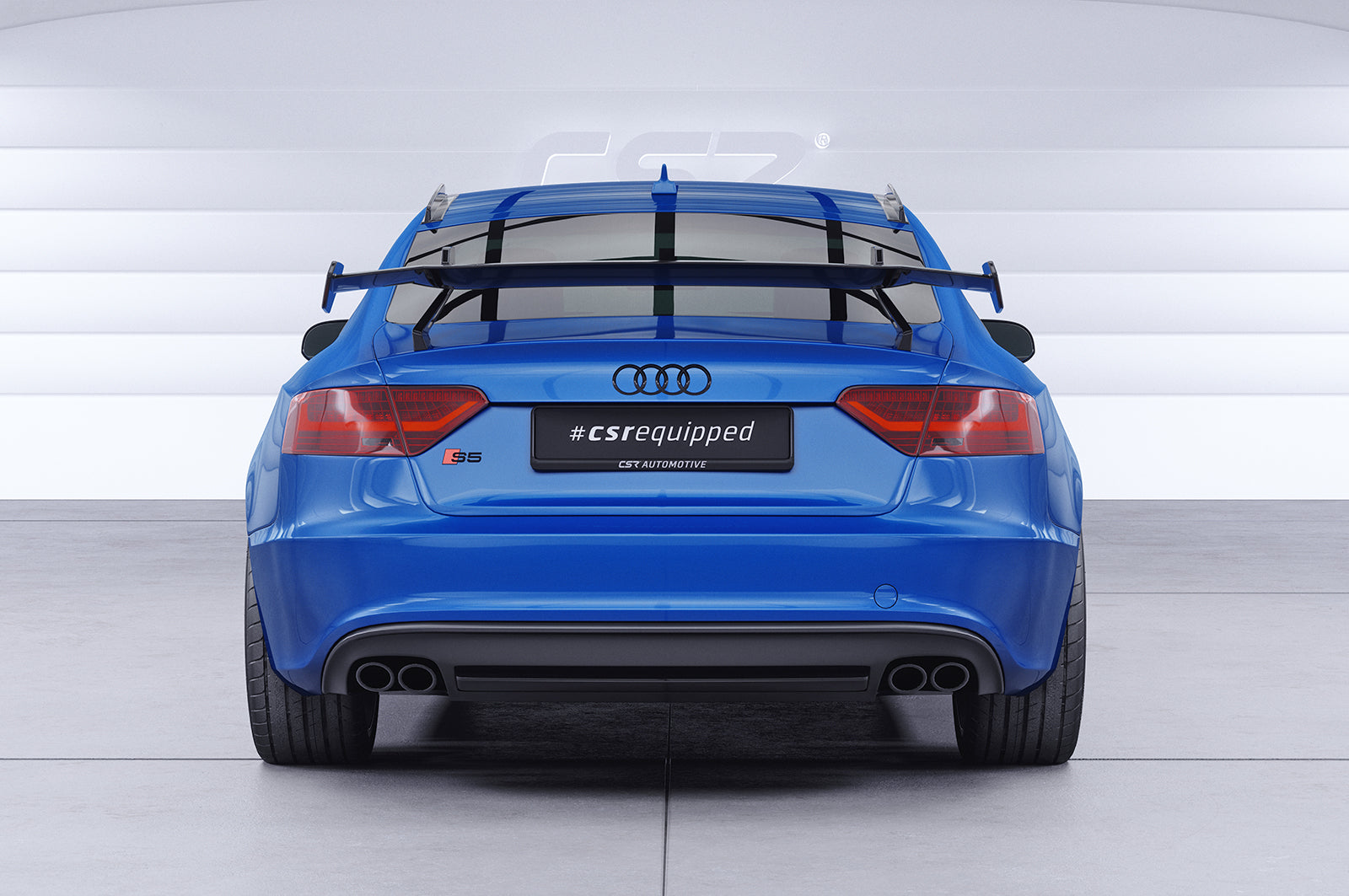 CSR Schwanenhals Heckflügel mit ABE für Audi A5 / S5 / RS5 (8T) Sportback SHF016-D01-C Carbon Look Hochglanz (keine Lackierung erforderlich)