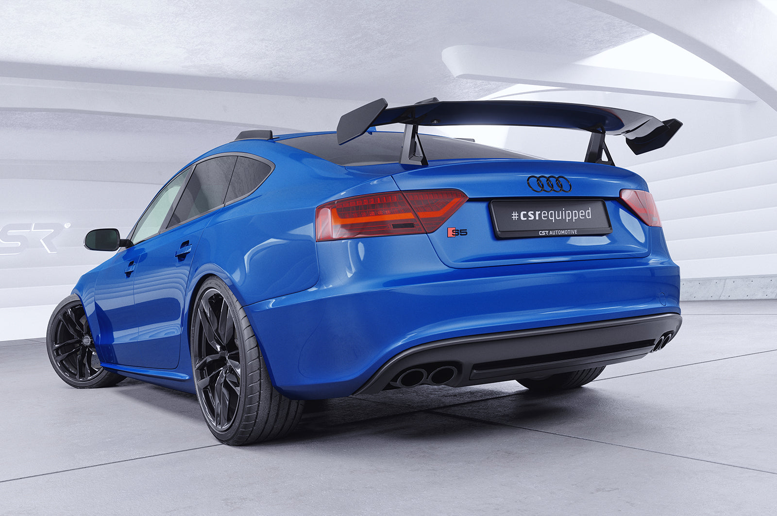 CSR Schwanenhals Heckflügel mit ABE für Audi A5 / S5 / RS5 (8T) Sportback SHF016-D02-F002-F-L Design 2