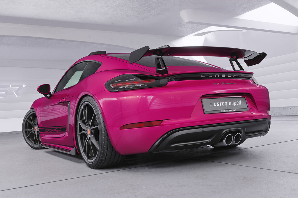 CSR Schwanenhals Heckflügel mit ABE für Porsche 718 Cayman (Typ 982) SHF021-D01-F002-F-L Design 1