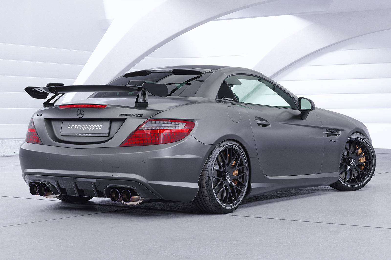 CSR Schwanenhals Heckflügel mit ABE für Mercedes-Benz SLK / SLC R172 SHF028-D01-F003-F-L Design 1