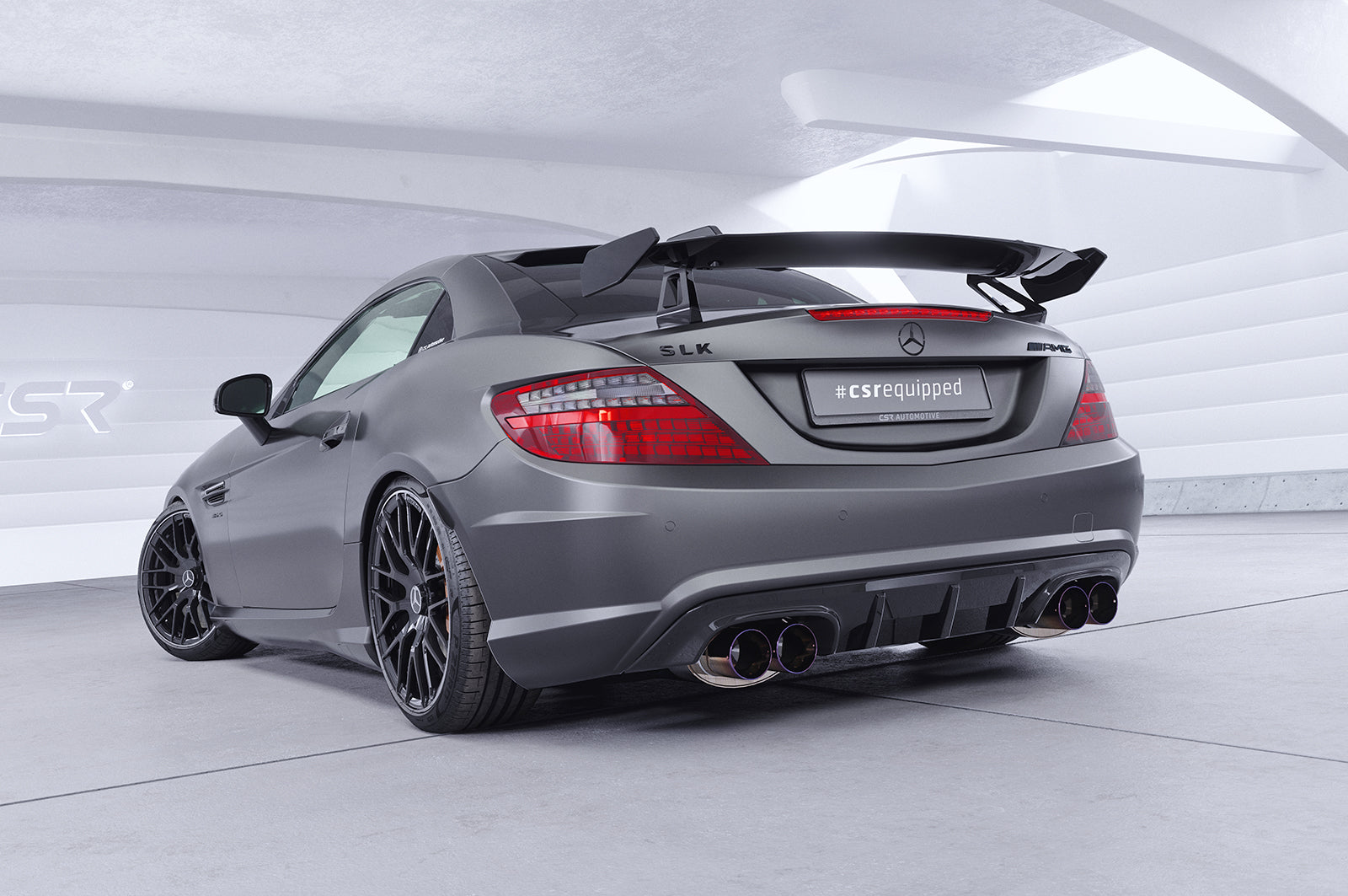 CSR Schwanenhals Heckflügel mit ABE für Mercedes-Benz SLK / SLC R172 SHF028-D01-F003-F-L Design 1