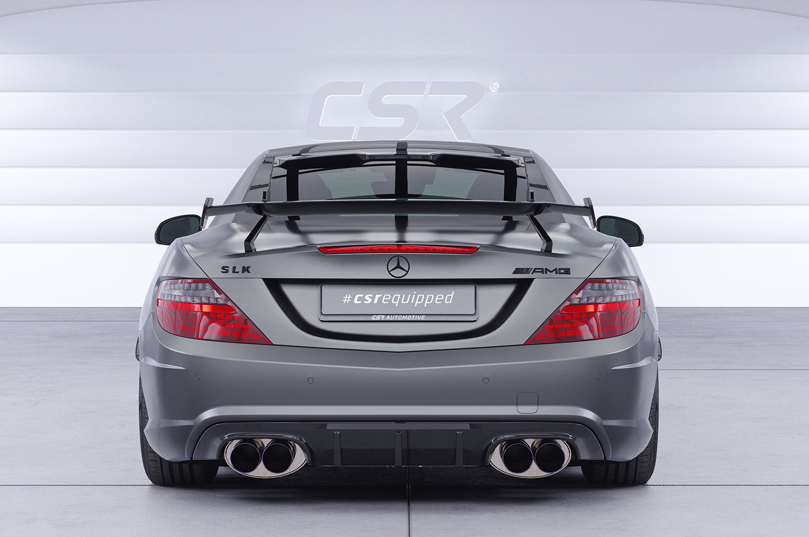 CSR Schwanenhals Heckflügel mit ABE für Mercedes-Benz SLK / SLC R172 SHF028-D01-F003-F-L Design 1