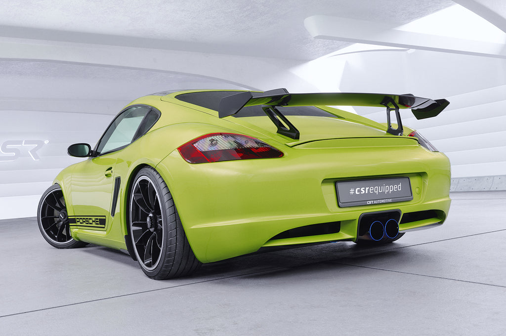 CSR Schwanenhals Heckflügel mit ABE für Porsche Cayman 987c SHF029-D01-F002-F-L Design 1