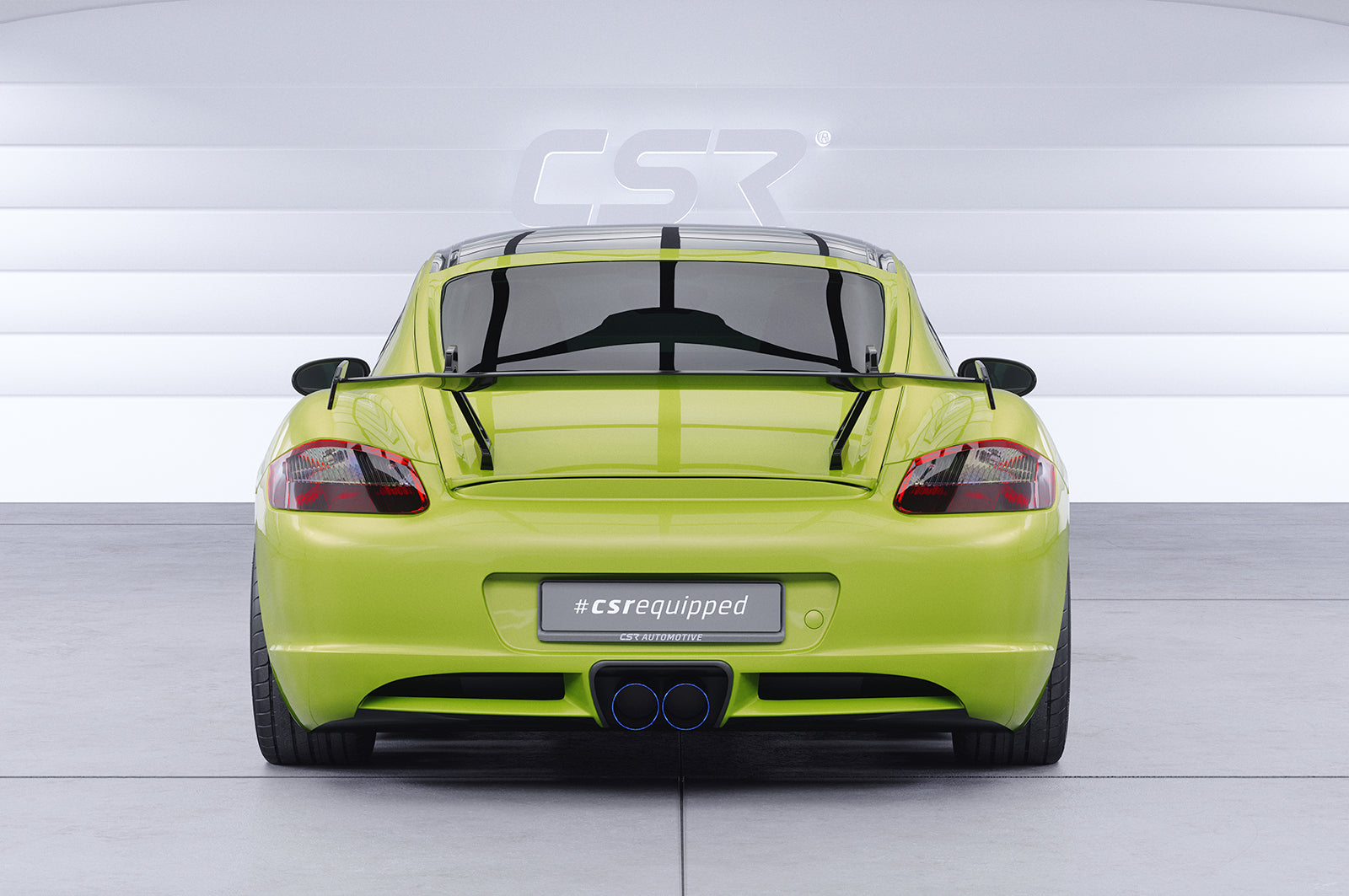 CSR Schwanenhals Heckflügel mit ABE für Porsche Cayman 987c SHF029-D01-F002-F-L Design 1