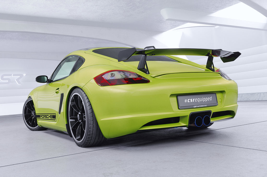 CSR Schwanenhals Heckflügel mit ABE für Porsche Cayman 987c SHF029-D02-F002-F-L Design 2