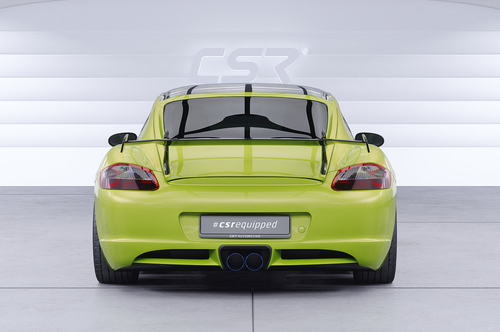 CSR Schwanenhals Heckflügel mit ABE für Porsche Cayman 987c SHF029-D02-F002-F-L Design 2