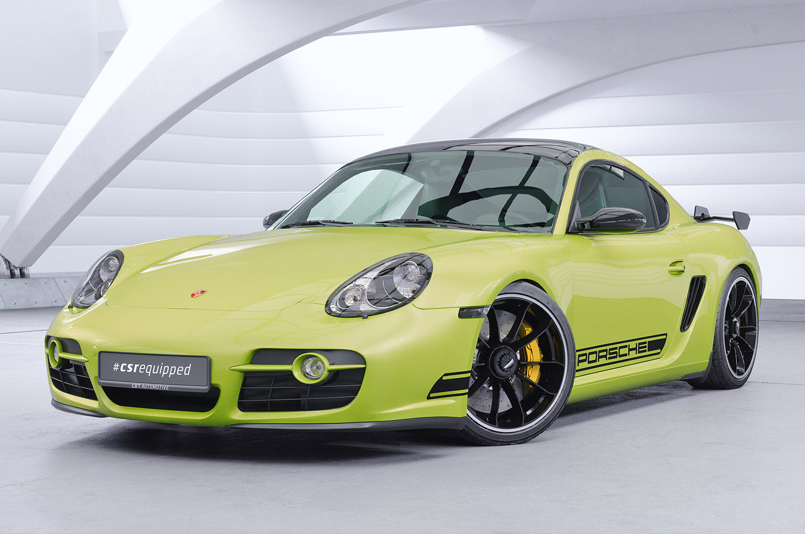 CSR Schwanenhals Heckflügel mit ABE für Porsche Cayman 987c SHF029-D02-F002-F-L Design 2