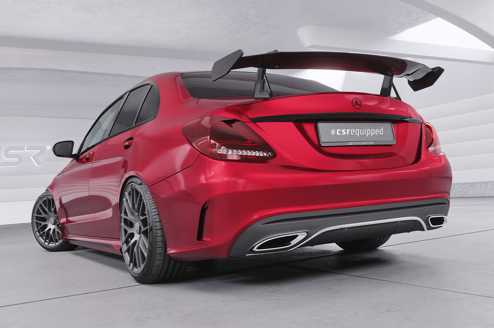 CSR Schwanenhals Heckflügel mit ABE für Mercedes-Benz C-Klasse (W205) Limousine SHF031