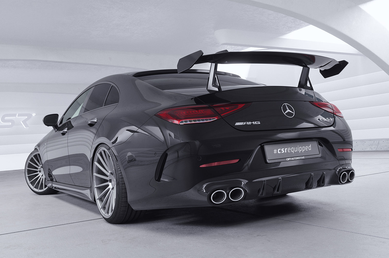 CSR Schwanenhals Heckflügel mit ABE für Mercedes-Benz CLS C257 Limousine SHF033-D02-F002-F-L Design 2