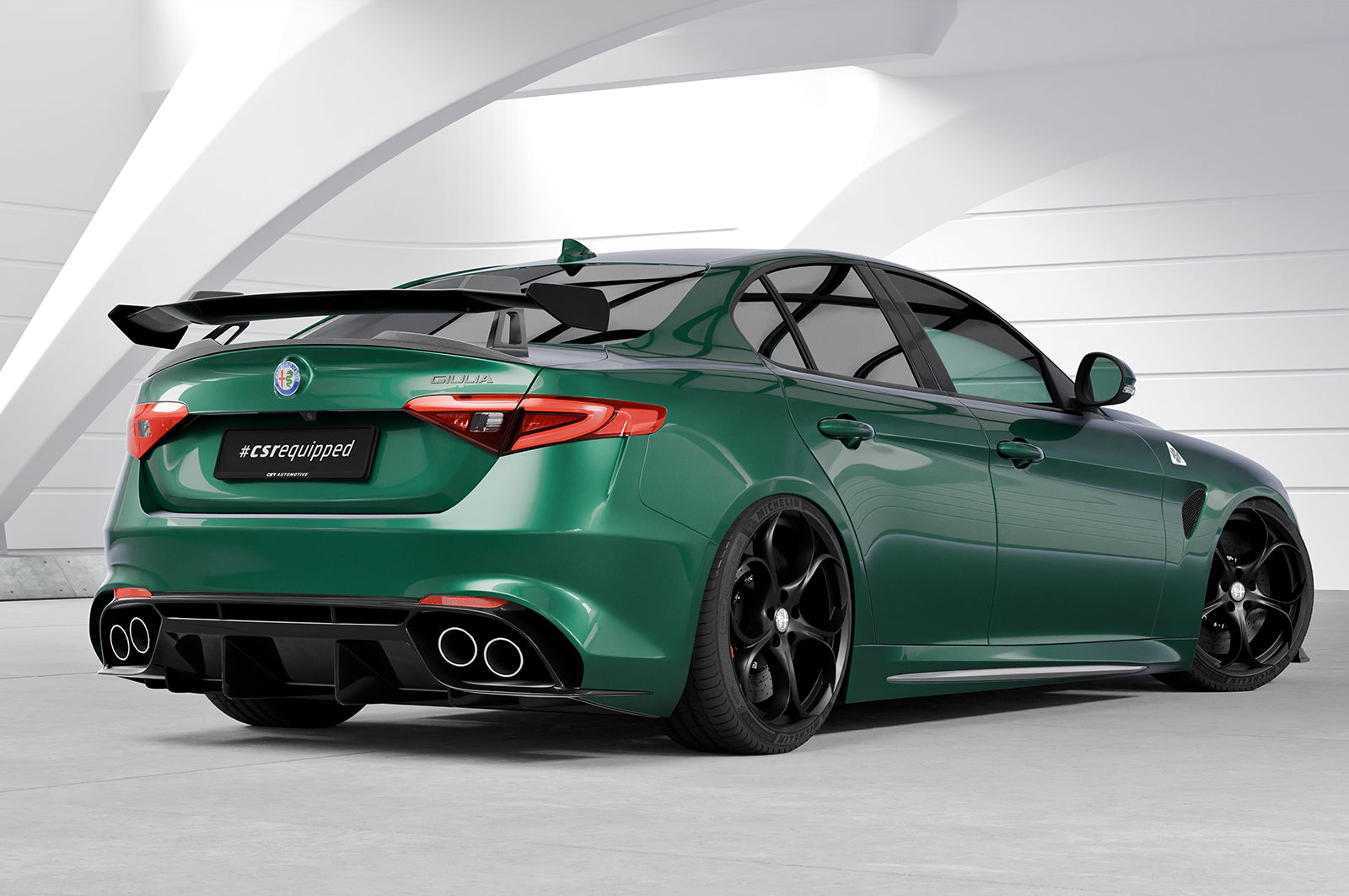 CSR Schwanenhals Heckflügel mit ABE für Alfa Romeo Giulia (Typ 952) Quadrifoglio SHF036