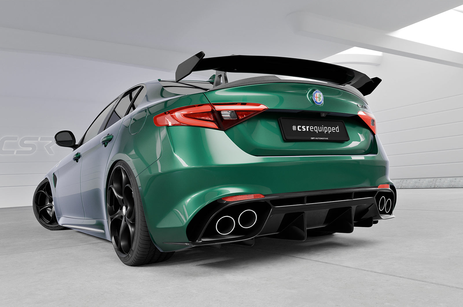 CSR Schwanenhals Heckflügel mit ABE für Alfa Romeo Giulia (Typ 952) Quadrifoglio SHF036