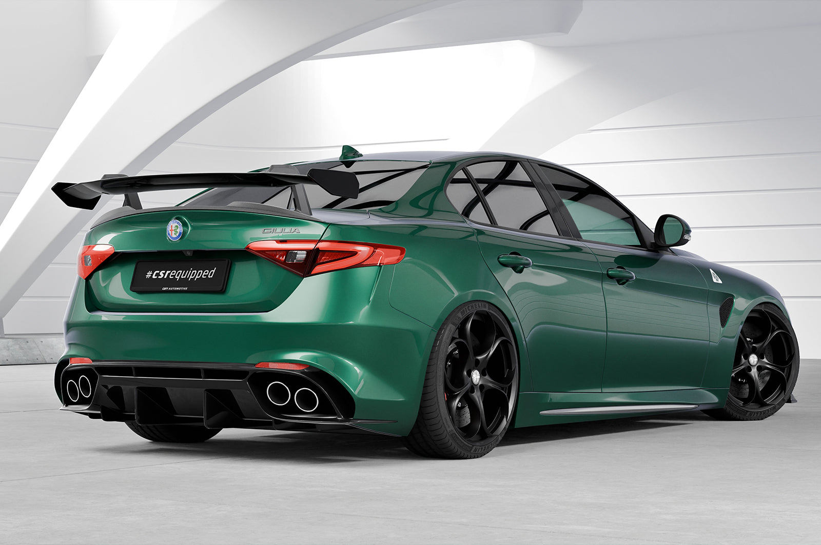 CSR Schwanenhals Heckflügel mit ABE für Alfa Romeo Giulia (Typ 952) Quadrifoglio SHF036